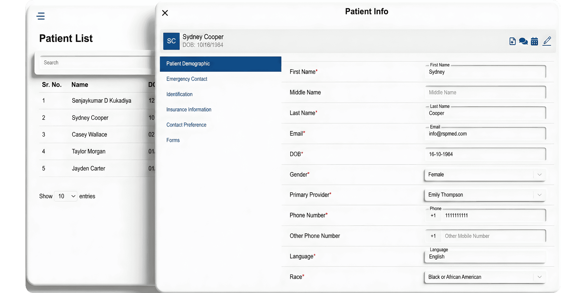 Patient Management Dashboard - Complete 360° patient records system